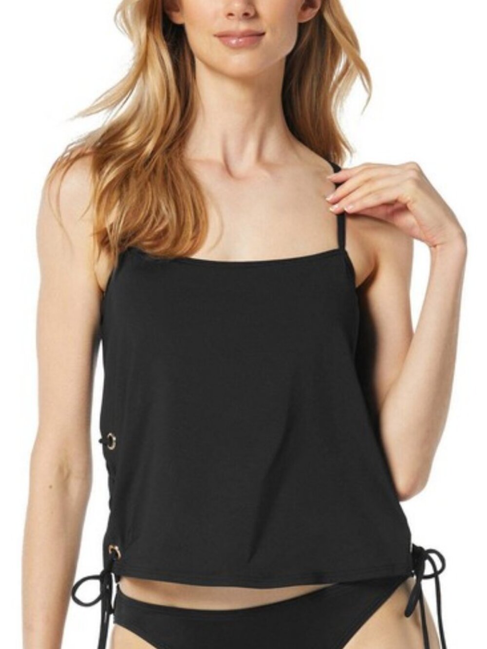 MICHAEL Michael Kors Grommet Tankini Top, Black  Women Sizes  NWT